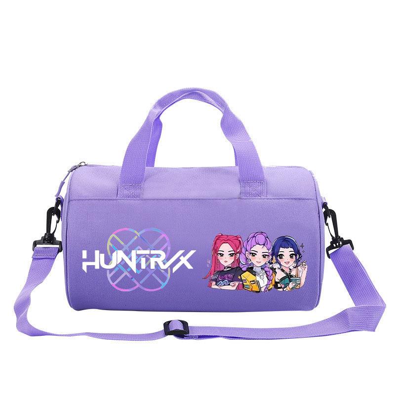 Bolsa Cilindro Fitness com Estampa de Desenho Animado Caçadores de Bruxas KPOP Bagagem Bolsa de Mão Esportiva Bolsa de Viagem