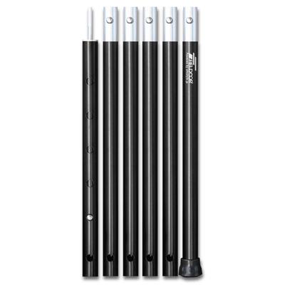 FIELDOOR Aluminum Tent Pole Diameter 24mm Adjustable Push Pin 4 Levels Telescopic Split Camping Tarp [Black] 6-Connection 70-230cm
