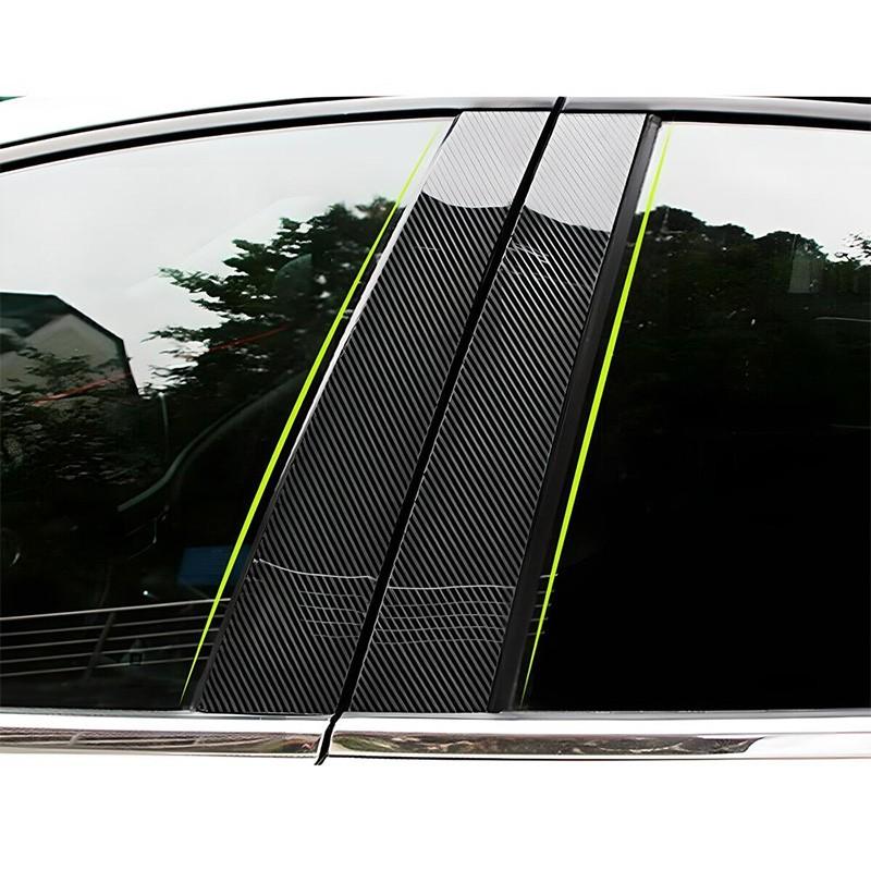 6PCS For 2011-2021 Dodge Charger Carbon Fiber Style Pillar Post Trims Cover Kit