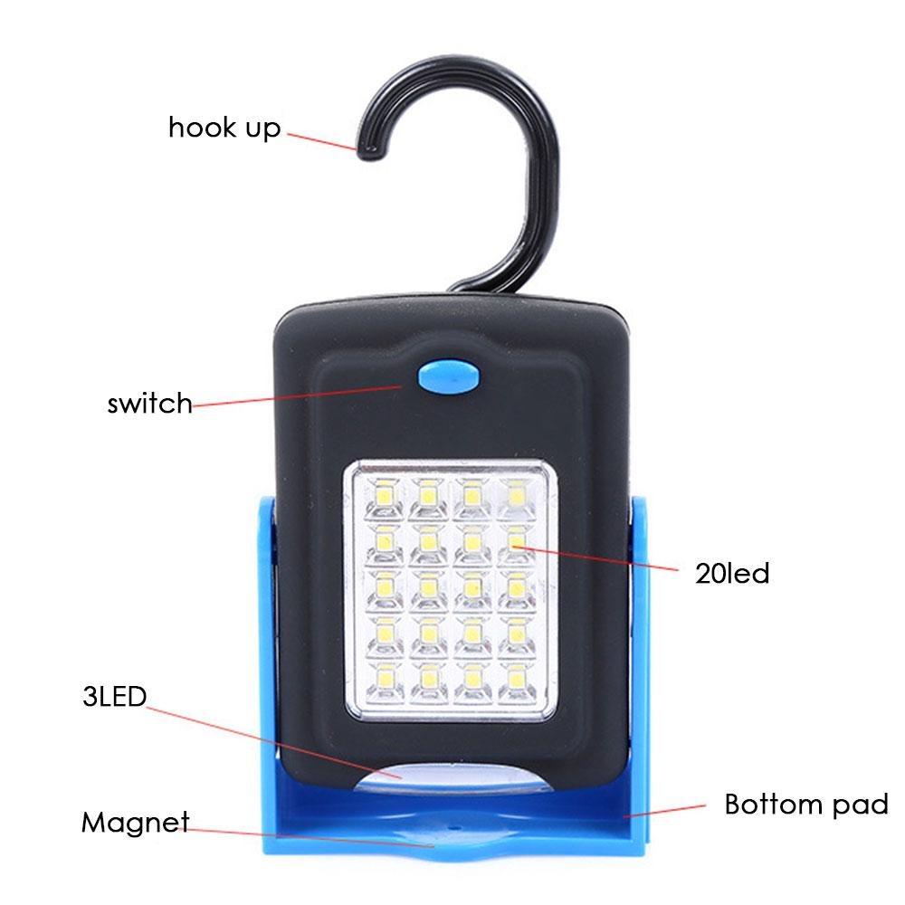 1PC LED Flashlight Work Light 360 Degree Stand Outdoor Lantern Tent Lamp with Magnetic Hook