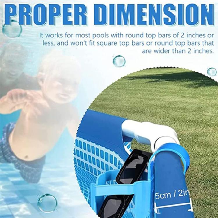 Cup Holder for Poolside Hanging Hook Drink Storage Shelf Rack for Top Round Rail