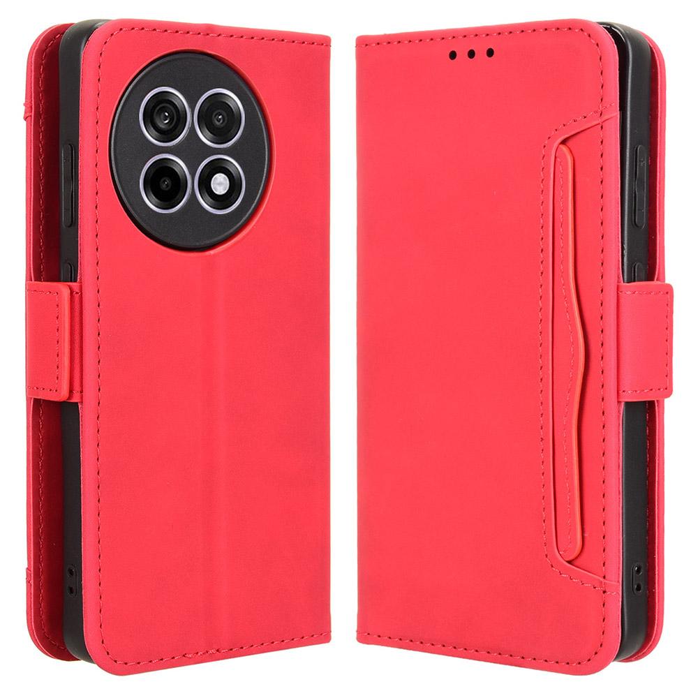 

Leather Case for OnePlus 13R 5G/Ace 5 5G/Ace 5 Pro 5G Phone Wallet Cover with Multiple Card Slots Red