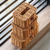 Tissue Dispenser Decorative Rattan Napkin Holder Easy Install Paper Towel Container for Living Room Bedroom Decoration