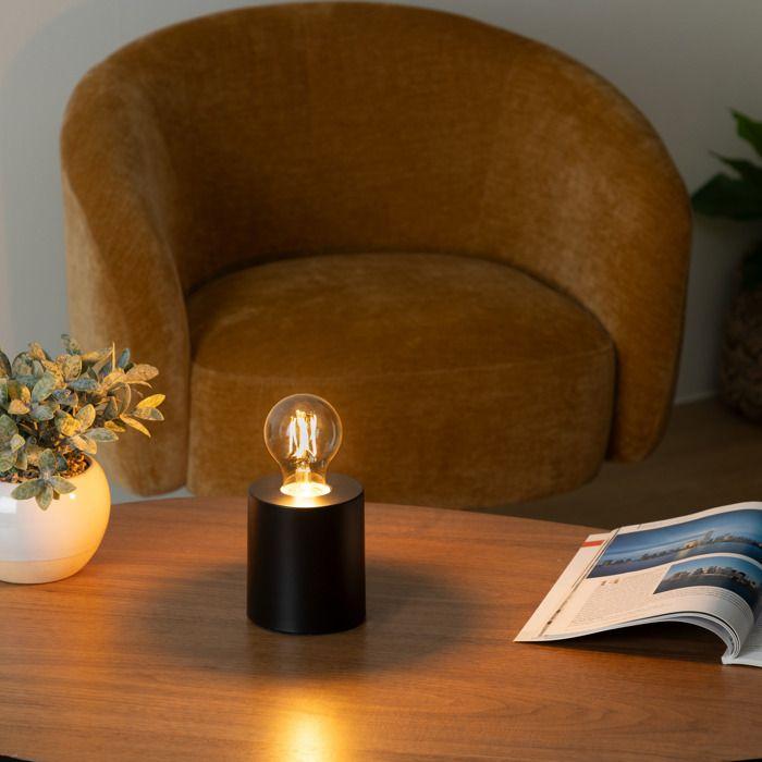 Lampe socle "Saba" noir H11cm - Atmosphera createur d'interieur