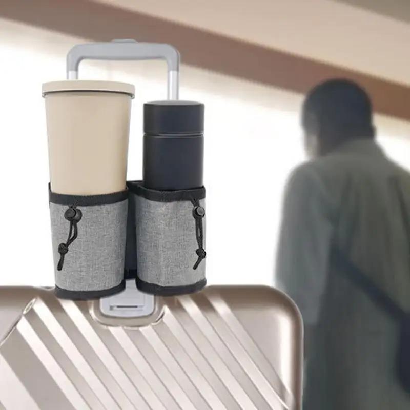 1PC Luggage Travel Cup Holder Storage Bag Travel Cup Holder Coffee Mug Holder Suitcase Cup Holder Luggage Drink Holder Oxford Cl