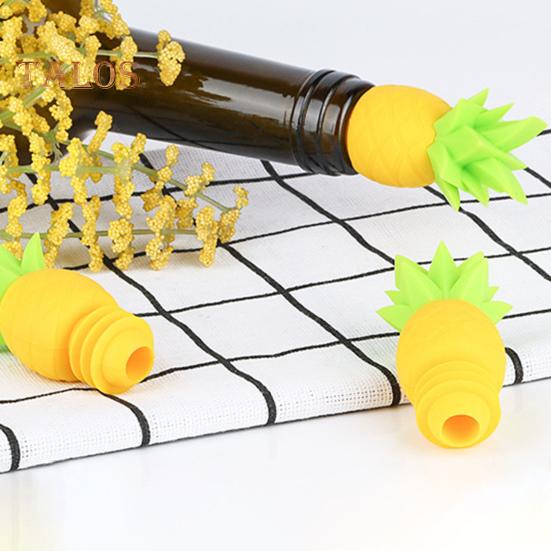 Wine Stopper Variety Styles 3D Pineapple Design Silicone Wine Glass Charms Easy To Use Leak Proof Wine Stopper