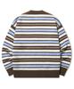 TRILLION Washable Hairy Stripe Crewneck Knit_Brown
