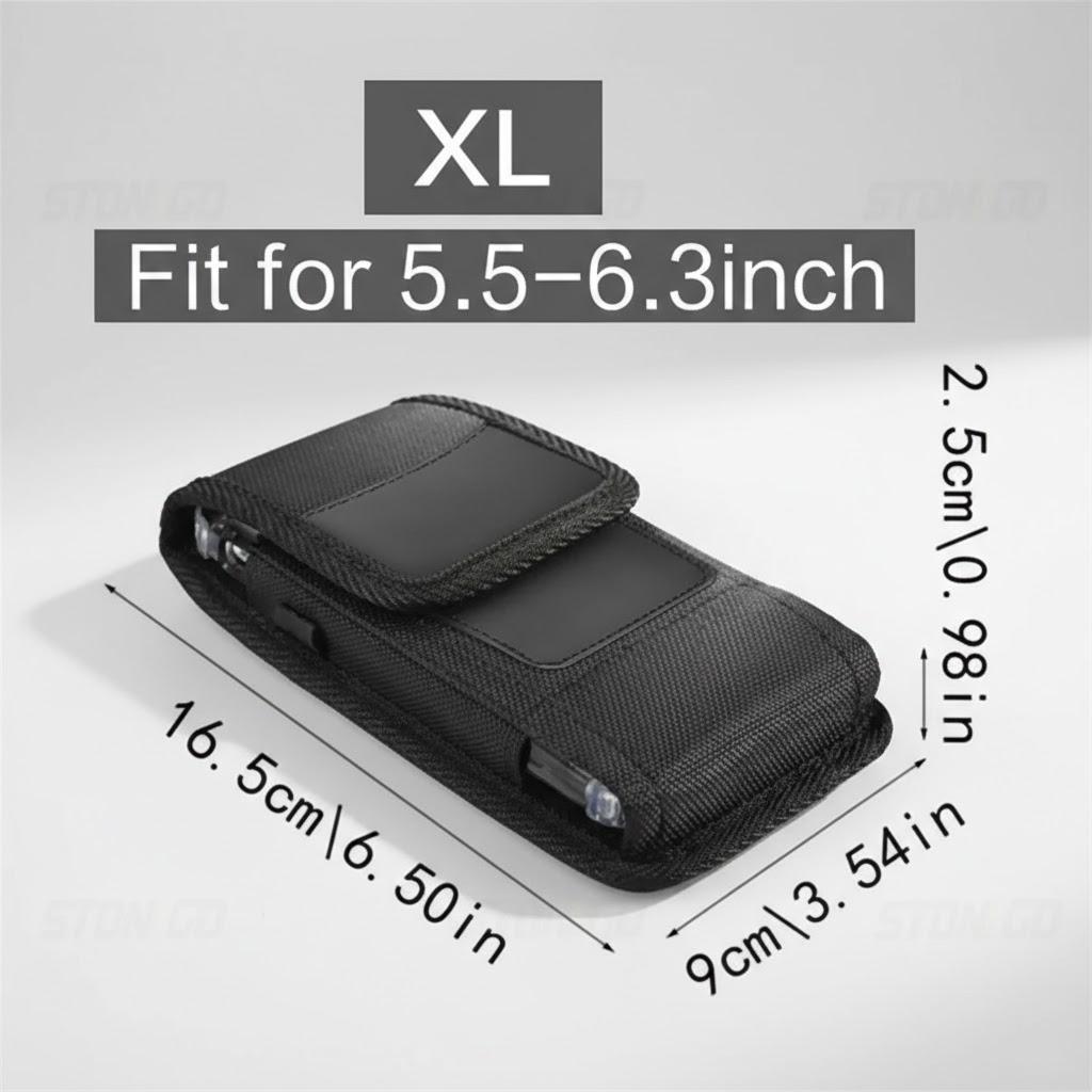 

Vertical and Horizontal Holster for 4.0 to 6.7 Inch Mobile Phones Oxford Fabric Nylon Strap with Wallet and Card Holder