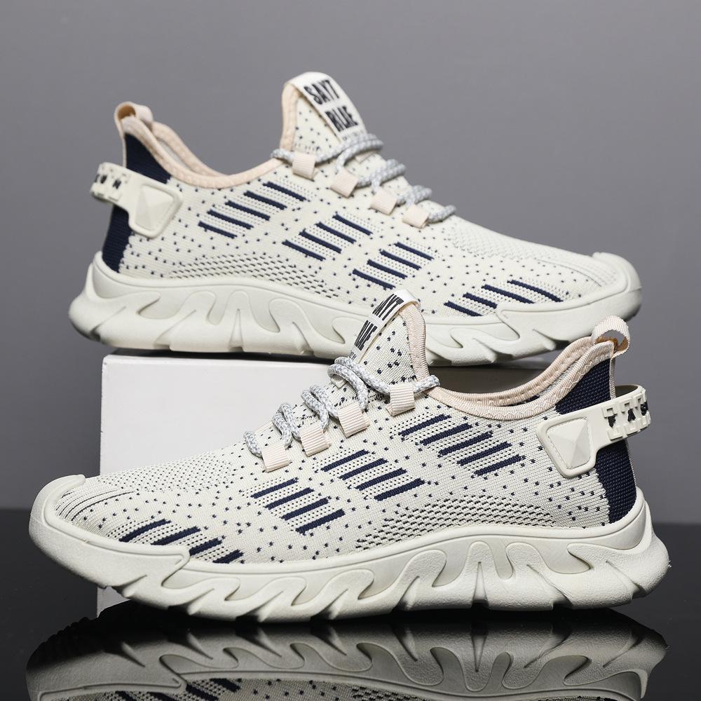 Men's shoes trendy mesh shoes spring shoes men's shoes outdoor casual men's sports shoes flying weaving new models