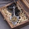 Stainless Steel Viking Necklace Men Antique Gray Spear Pendants Rune Valknut Necklaces Norse Jewelry Gift