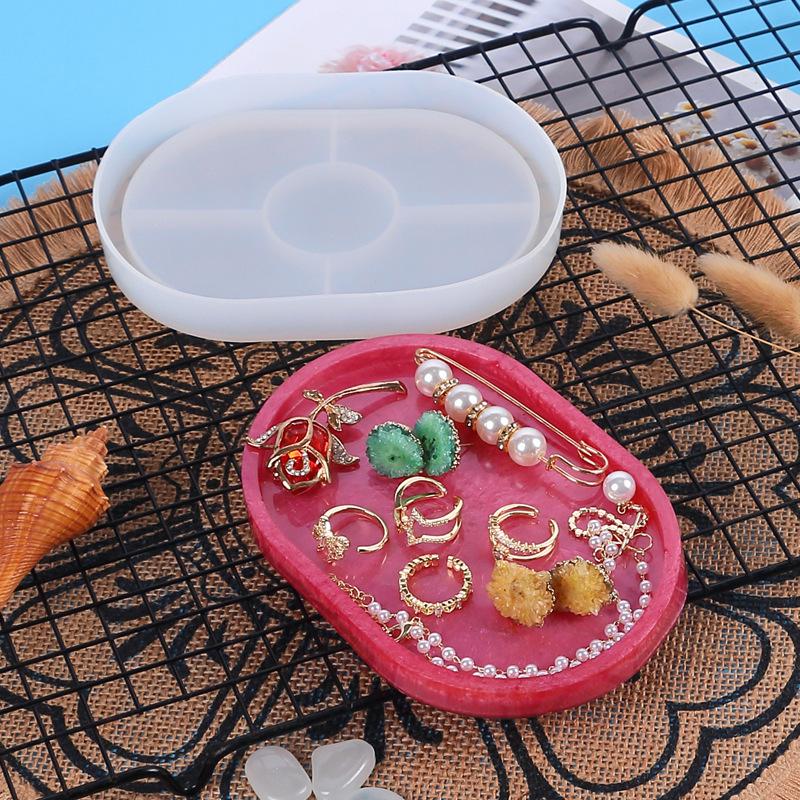 DIY Crystal Epoxy Resin Oval Coaster Mold for Tea Cup Holder and Tray Making