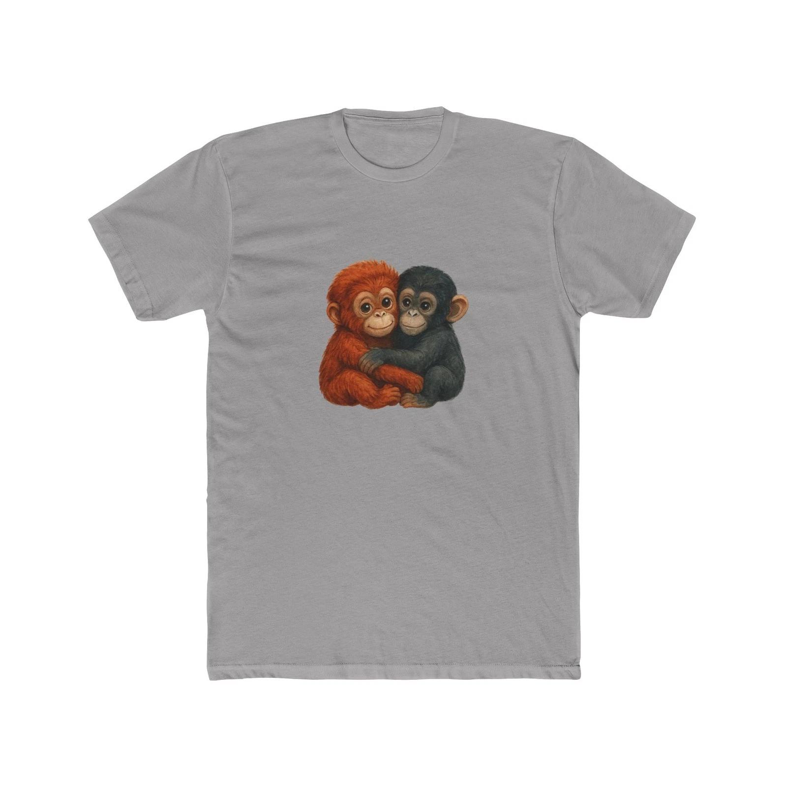 Adorable Baby Monkey Punch Cute Graphic T-Shirt L