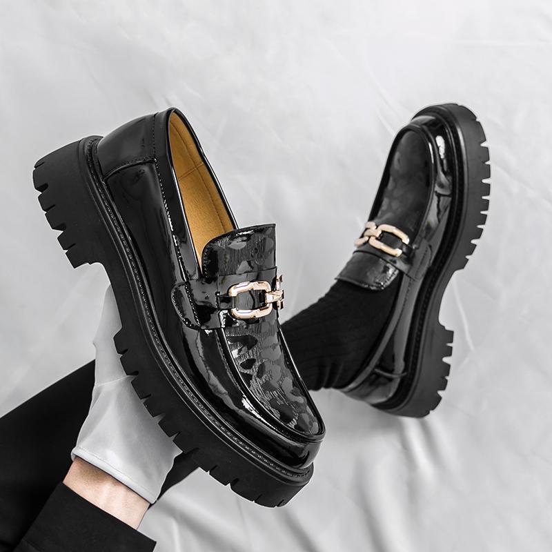 Size 38-46 Loafers Men Thick-soled Durable and Casual Fashion Brand Leather Shoes Business Travel and Banquet Shoes Men