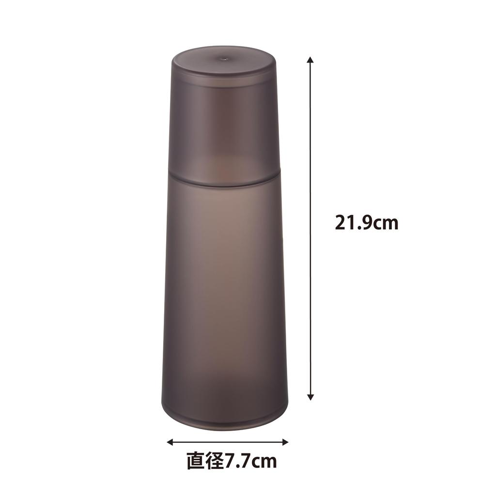 Yamazaki Bedside Tower Night Water Dishwasher Alcohol and Hot Water 10758 Carafe, Black, W7.7×D7.7×H21.9cm, Carafe, Pitcher, Jug, Safe, Compatible,