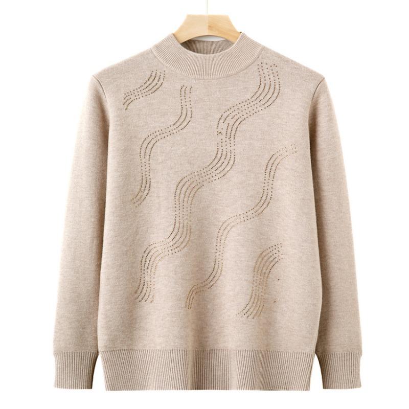 Mom Winter Clothes New Plush Thickened Sweater Year Old 0 Middle and Old Women's Bottoming Shirt Grandma Clothes