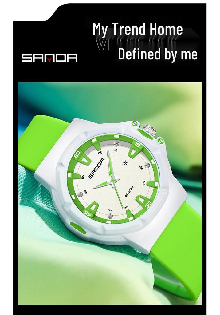 SANDA Quartz Watch: Stylish Casual Watch for Students with Calendar Feature.