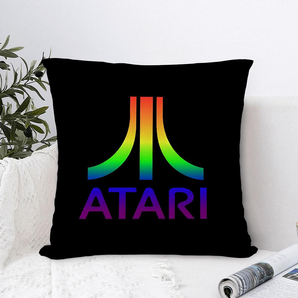 A-AtariS Game Logo Pillow Case Sofa Decorative Home Double-sided Print Plush Square Throw Pillow Covers Cushion Decor Cover