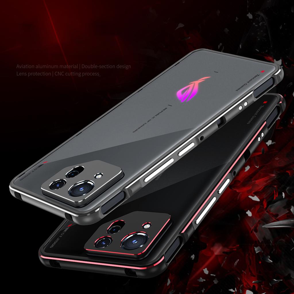 For Asus ROG Phone 8 5G/Phone 8 Pro 5G Bumper Case Phone Metal Frame with Camera Lens Cover