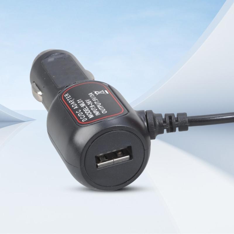 12V 24V Araç Şarj Cihazı Otomatik Güç Kaynağı Kablosu 5V 3A USB C'den Araç Soketine Erkek Fiş Kablosu Cep Telefonu Dizüstü Bilgisayar İçin