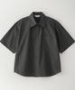 Beullusseonpeullawo Semi-Crop Formal Short Sleeve Shirt [Charcoal]