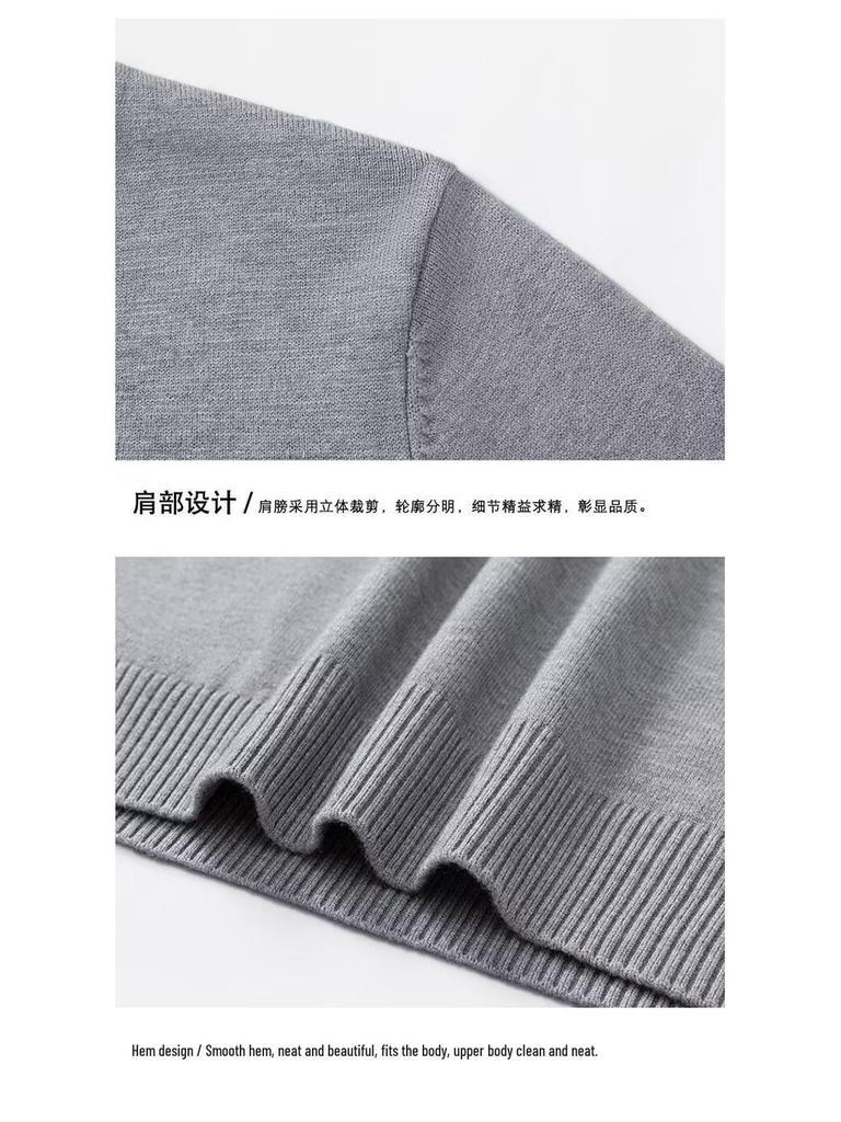 Autumn/Winter 2025 Men's High-Quality Wool V-Neck Sweater - Casual, Solid Color, Comfortable Base Layer Top.