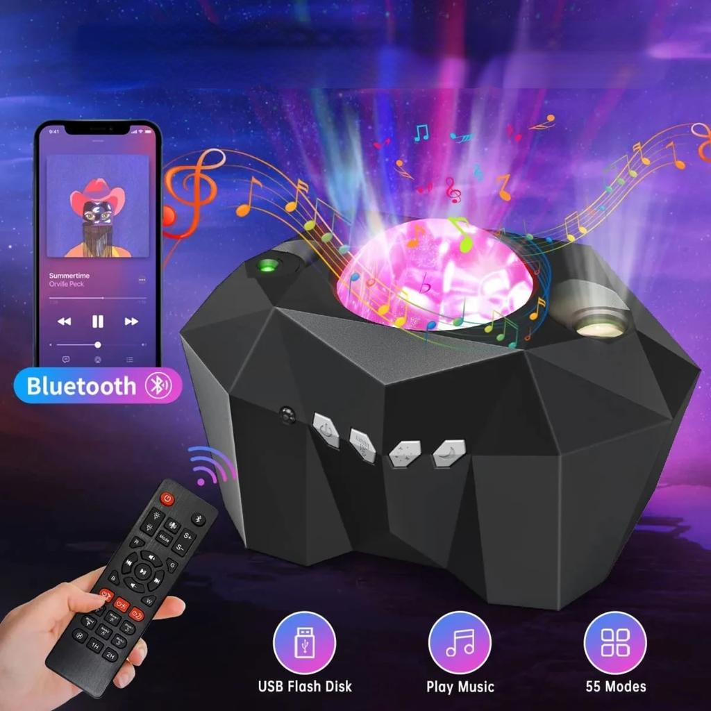 New Star Projector 3 In 1  Night Light Projector Wireless Music Speaker Aurora  Starry for  Baby Teen Adults