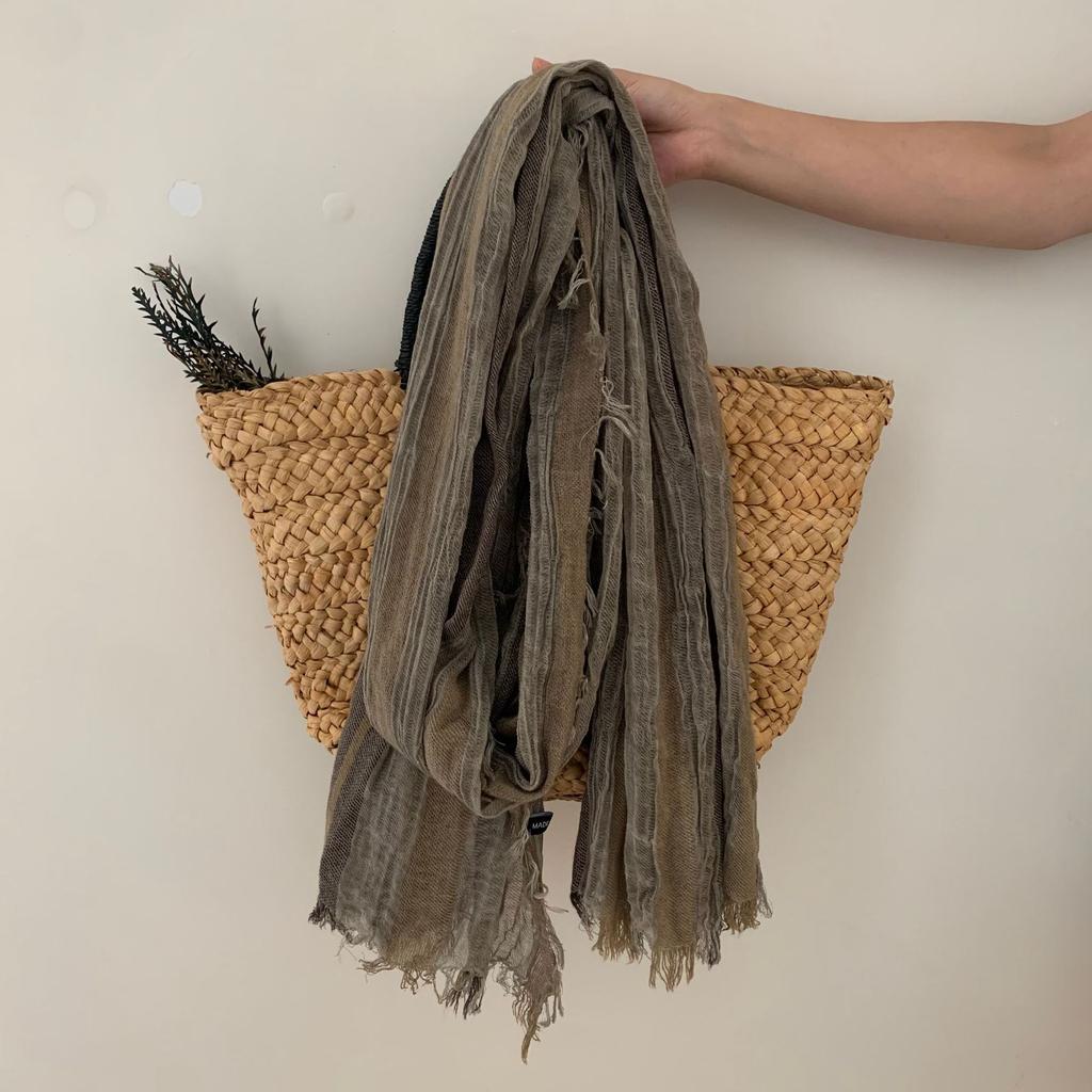 Cotton Linen Tie-dye Striped Men's Scarf Autumn Winter Warm Men Scarves Tassel Long Shawl Male Accessories Bufanda Wraps