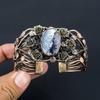 Dendrite Opal Gemstone Pure Copper Wire Wrapped Handmade Cuff/Bangle Jewelry