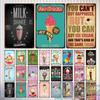 Metal Plate Tasty Cute Ice Cream Sundaes Milk Shake Painting Iron Tin Sign Wall Art Pictures For Kitchen Dessert Shop Home De
