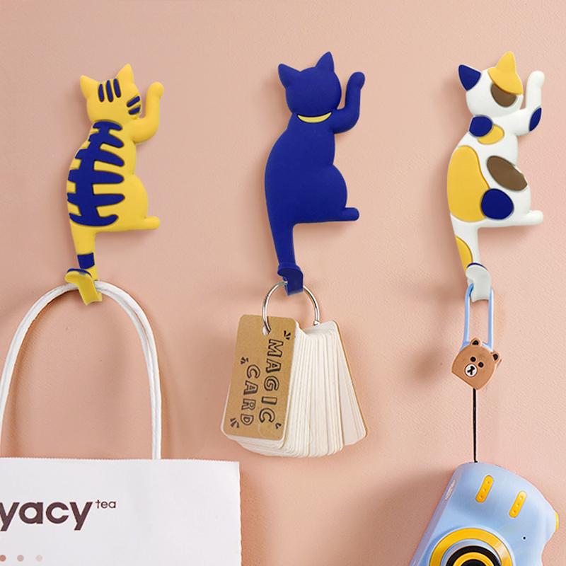 Cat Tail Refrigerator Magnetic Hooks Cute Cartoon Animal Style Rich Colorful Decoration Home Bendable Tail Home Essentia