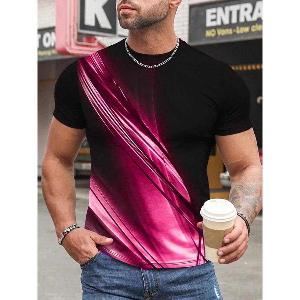 2026 New Men's T-shirt Summer Daily Casual Short Sleeved Top Sports Street Comfortable Print