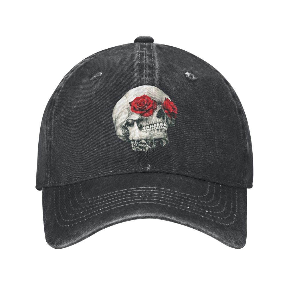 Rose Eye Skull Baseball Caps Vintage Distressed Denim Dark Death Skeleton Cap Unisex Style Outdoor Activities Gift Hats