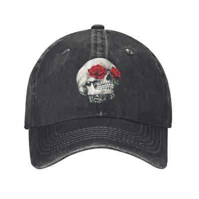Rose Eye Skull Baseball Caps Vintage Distressed Denim Dark Death Skeleton Cap Unisex Style Outdoor Activities Gift Hats