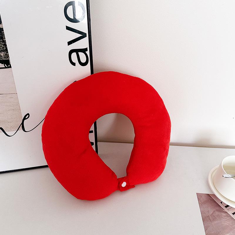 Poduszka podróżna w kształcie litery U w jednolitym kolorze, pod kark i głowę