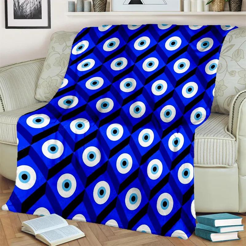 3D Evil Eye Nazar Tree of Life HD Blanket,Soft Throw Blanket for Home Bedroom Bed Sofa Picnic Travel Office Cover Blanket Kids