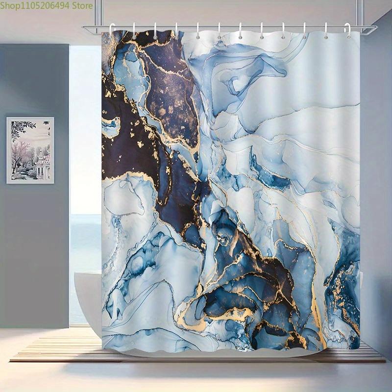 JIT1pcs Marble-patterned Shower Curtain, High-end Elegant Bathroom Curtain Shower Curtain, Shower Curtain Home Decoration Patt