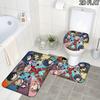 Franxx 3Pcs Flannel Toilet Mat Set Bathroom Rug Bath Carpet Non Slip Home Decor Toilet 3 Pcs Bathroom Textile Set