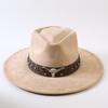 Beliebter europäischer und amerikanischer Stil Wildleder-Zylinderhut mit breiter Krempe, klassischer Mode-Western-Cowboyhut für Herren und Damen