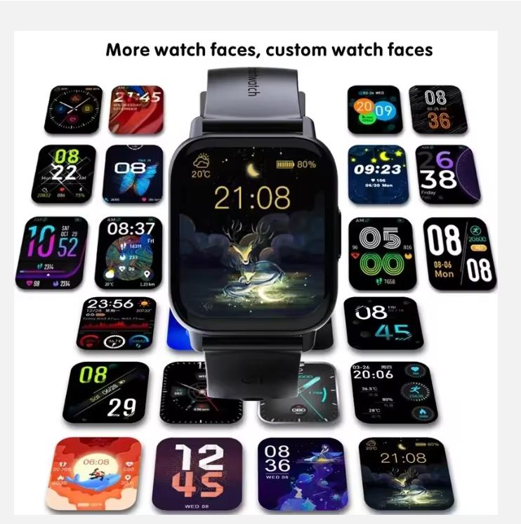 Neue 1,69 Zoll Smart Watch Männer Körpertemperatur Full Touch Smartwatch Frauen Genaue Sauerstoffmonitoruhr 2023 PK P8