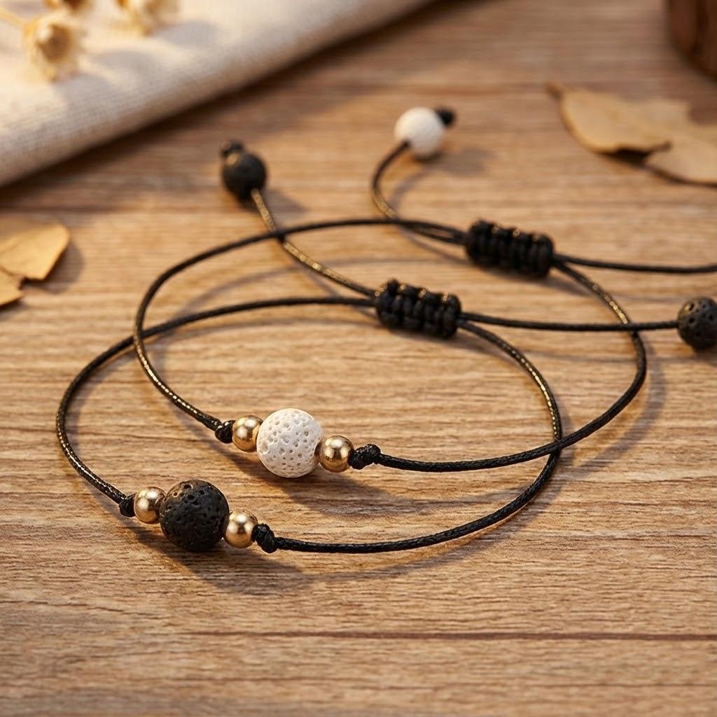 Adjustable Couples Bracelets Matching Gift for Boyfriend Girlfriend Fashion Jewelry Stonego