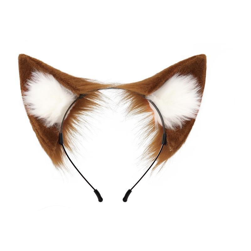 Japanese Style Faux Fox Ears Headband Cosplay Halloween Costume Accessory Adults