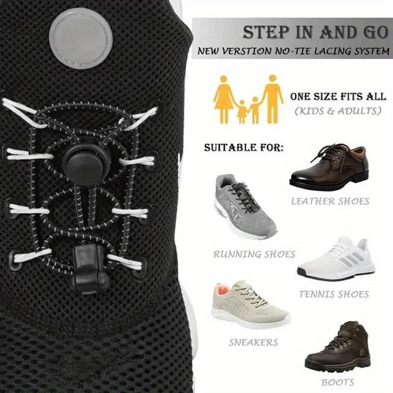 1 paire de lacets élastiques sans nœuds pour chaussures de sport, lacets ronds extensibles et verrouillables, pour tennis, adultes et enfants