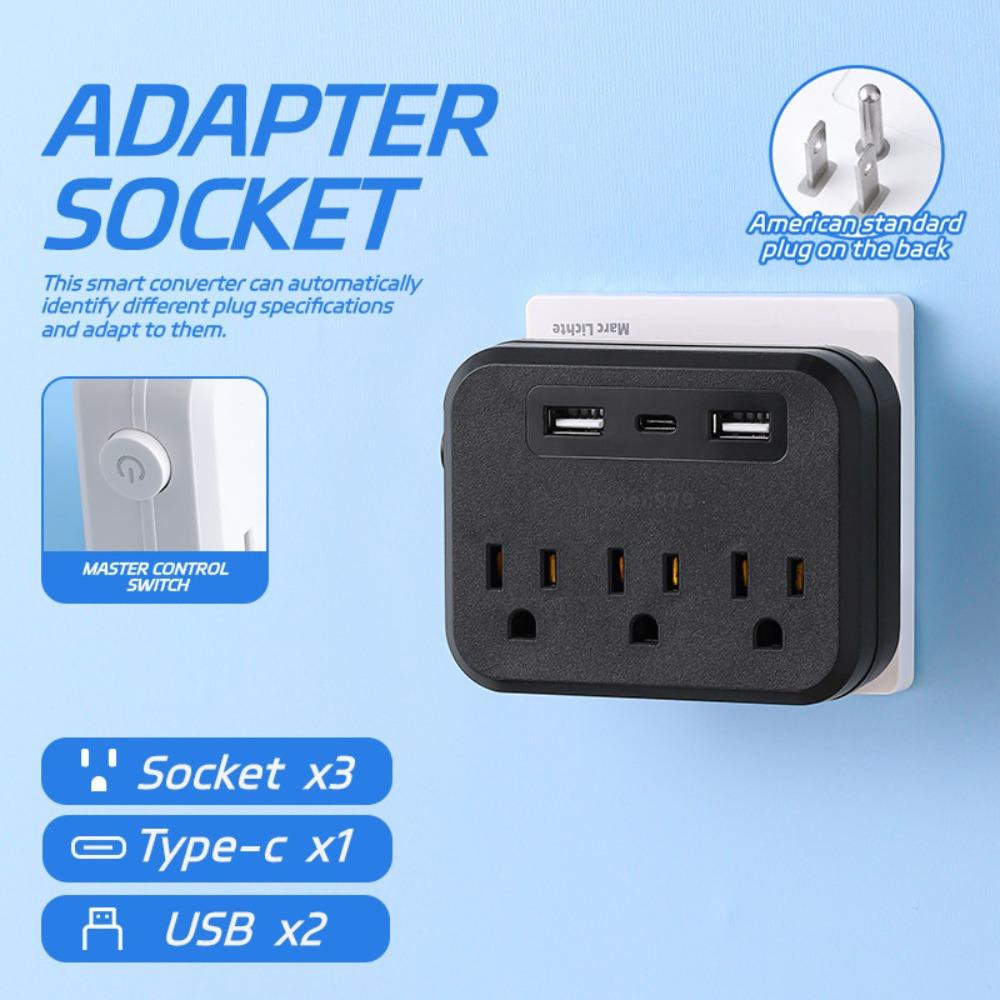 Surge Protector Outlet Extender Overload Protection Wall Adapter Professional Power Strip Home