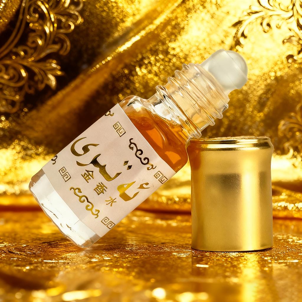 3ml Wealth-Attracting Golden Essential Oil Roller, Natural & Long-lasting Fragrance, Easy To Apply, Unisex Gift for Christmas