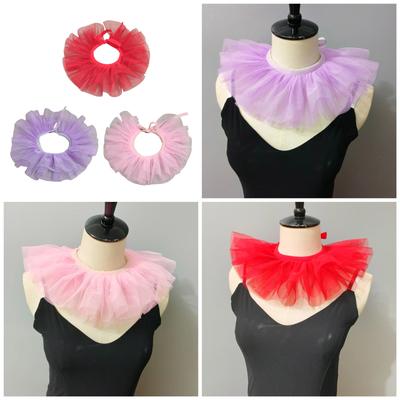 Mantelline in Tulle da Ragazza con Falso Collo Steampunk Vittoriano a Strati Scialle Avvolgicollo per Costumi di Halloween e Oggetti di Scena Teatrali