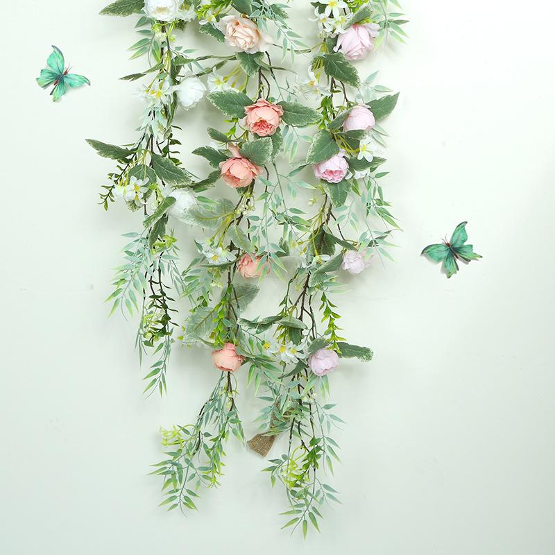 Simulation Rose Vine Home Wedding Wedding Arch Winding Decorative Vine Eucalyptus Leaves Simulation Vine