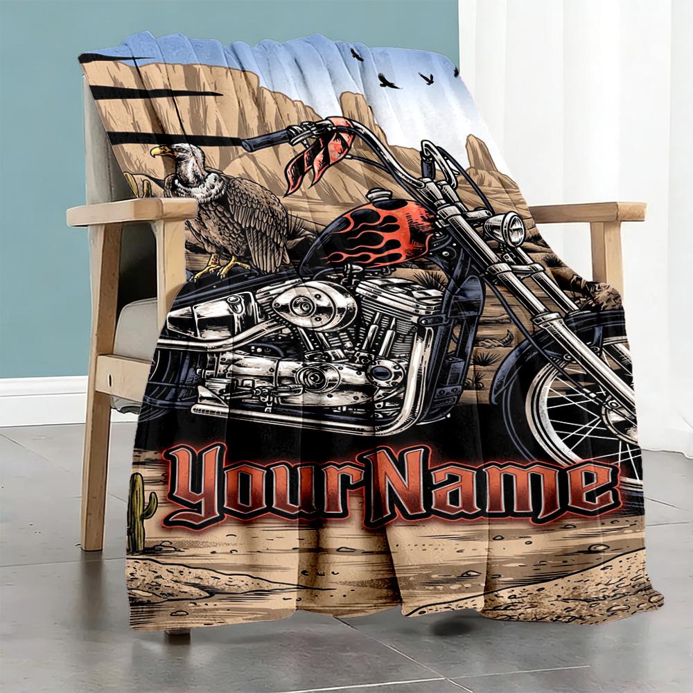 Harley-Davidson Motorräder Personalisierbare Textdecke Geschenk Personalisierbare Decke Ultra-Weich Geeignet für Strand-Nickerchen Stuhl Sofa Vier Jahreszeiten Mehrzweck