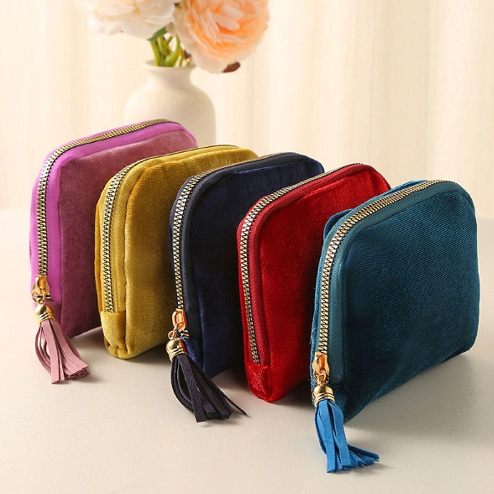 Creative Gift with Zipper Jewelry Storage Bag Velvet Portable Jewelry Organizer Multifunctional Anti-Scratch Jewelry Bag