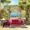 Europe Ancient Old City Castle Italy Photography Backdrop Tuscany Spring Floral Scenery Street Cafe Restaurant Party Decoration