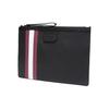 Bally Bollis Red And White Striped Portable Business Commuter PVC Clutch Men clutch Black BOLLIS-LARGE-OF-36